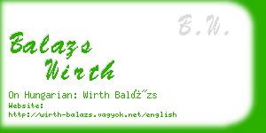 balazs wirth business card